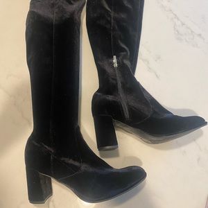Black Velvet 3 inch boots